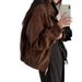 Melard Outfit Suede For Women Spring And Autumn Design Sense Niche Short American Style Bomber Jacket Top_ecoleips.com