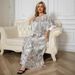 Women's Clothing Middle East Muslim Women's Robe Printed Diamond Beaded Arabic Dress_ecoleips.com