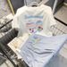 Women's Clothing Summer Heavy Duty Short Sleeved T Shirt With Small A Letter Hot Diamond Straight Pants Casual Two Piece Suit_ecoleips.com