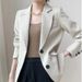 Women's Casual Blazer Jacket - Oversized Single-Breasted Suit Coat With Notch Lapel (Coffee, Beige, Black)_ecoleips.com