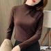 Double-Sided Velvet Semi-High Collar Autumn And Winter Inner Base Shirt Women's T-Shirt All-Match Warm Self-Heating Slim_ecoleips.com