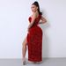 Women's Clothing Sleeveless Sequined Long Skirt Dress_ecoleips.com