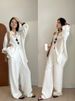 Slack Linen Wide-leg Pants Summer Loose Versatile Drawstring Straight White Casual Trousers Korean Fashion 2026_ecoleips.com