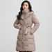 Women's Winter Padded Parka Coat With Hood, Long Quilted Jacket For Cold Weather, Warm Polyester Filling, Plus Size Available_ecoleips.com