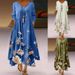 Cross-border 2022 Spring/Summer New Printed Long-Sleeve Loose Long European And American . Foreign Trade Women's_ecoleips.com