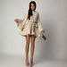 Women's Long Sleeve Dress Stylish Comfortable Solid Color Fitted Waist European American Style Spring Short Dress_ecoleips.com