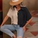 2026 European American Clothing Summer New Fashion Color-blocked Cardigan With Button Collar And_ecoleips.com