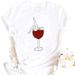 European And American Cross-border Foreign Trade Women's Clothing, Colorful Wine Glass Print Round-neck Short-sleeve_ecoleips.com
