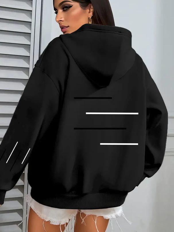 Women's Clothing Unisex Loose Fit Hooded Sweatshirt Trendy Popular For Autumn And Winter Casual New Printed Women's Clothing Outerwear_ecoleips.com