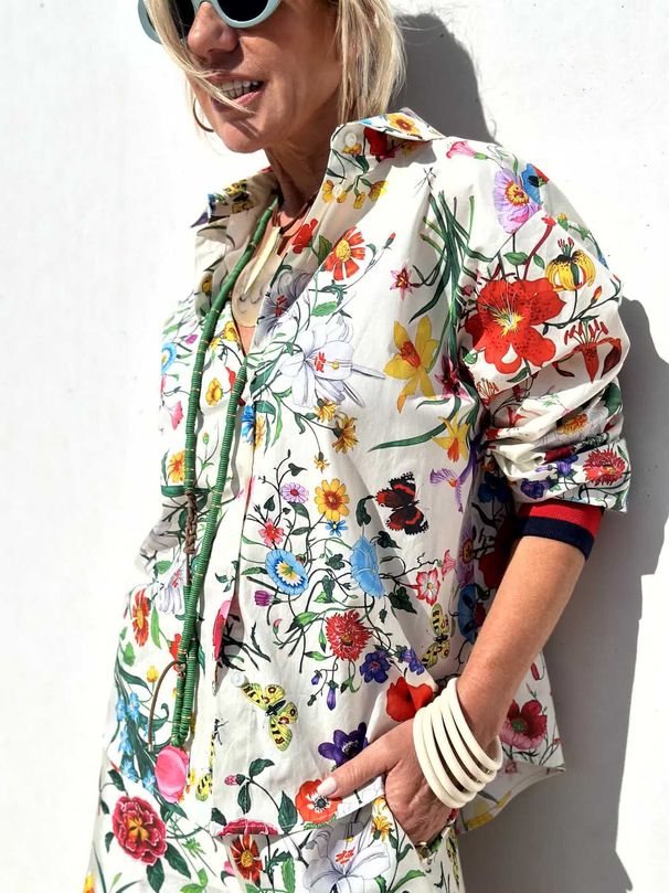 Women's Clothing Printed Suit Casual Trousers Shirt Fashion Tops_ecoleips.com