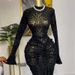 Women's Clothing New Style Elegant Half High Collar Lace Long Sleeves High Waist Hip One Step Skirt Long Skirt_ecoleips.com