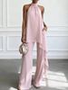 Women's Halter Sleeve Chiffon Two Piece Set Elegant Fashionable American Style_ecoleips.com