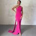 Women's Clothing Summer New Products Oblique Shoulder Sexy Slim Backless Pleated Hollow Suspender Long Dress_ecoleips.com