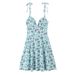 ZA European And American Wom's Fashion Export 2025 Summer New V-neck Floral Simple Slim-Fit Frch Strap Dress For_ecoleips.com