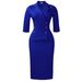 Women's Slim Fit Sleeveless Pencil Dress with Belt Office Elegance Stretchy Polyester Blend S-XXXL_ecoleips.com