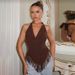 French Sexy Design Swinging Neck Top 2026 Summer New Fashion Lace-up Slim Vest_ecoleips.com