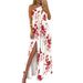 High Waist Long Skirt With Split Sleeveless Oblique Shoulder Design For Women Elegant Dress_ecoleips.com