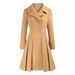 Women's Clothing Double-Breasted Pea Coat – A-Line Trench Coat With Notch Lapel & Pockets_ecoleips.com