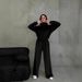 New European And American 2025 Fashion Women's Long-sleeved Lapel Zipper Cardigan Sweater Fleece Shirt Trousers_ecoleips.com