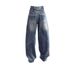 Vintage Flared Jeans For Women - High Waist Wide Leg Trousers, Plus Size Comfort Fit, Retro Denim Pants For Autumn_ecoleips.com