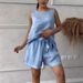 Women's Clothing 2 Piece Set Large Size Cotton And Linen Shirt Set High Waist Loose Shorts_ecoleips.com