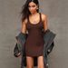 European And American Style Trendy Knitted Sleeveless Vest Dress Slim Fitting Short Skirt for Retro Hot Girl_ecoleips.com