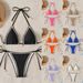 Women's Clothing Sexy Two Piece Bikini Swimsuit Knitted Beachwear For Summer Spring/Autumn Winter_ecoleips.com