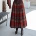 Retro Bohemian Ethnic Print For Women, 2026 Autumn New High-Waisted Slimming Long A-Line Skirt_ecoleips.com