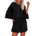 Women's Fashion Casual Loose Round Neck T-Shirt Short Sleeve Top And Shorts Two-Piece Suit Spring Summer Style_ecoleips.com