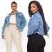 Women's Clothing Denim Jacket Fashion Ripped Tops Washed And Cut Denim Jacket_ecoleips.com