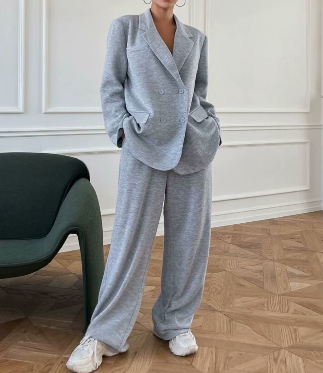 Women's Clothing Foreign Trade New Autumn And Winter Fashion Trend Women's Lapel Cardigan Suit Casual Elastic Pants Suit_ecoleips.com