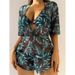 Women's Clothing Three Piece Bikini Beach Sunscreen Printed Cover Up Swimsuit_ecoleips.com