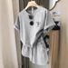 Women's Clothing Korean Style Women's Short Sleeve & Shorts Set - Loose Fit Youthful Casual Two-Piece Outfit_ecoleips.com
