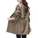 Khaki Trench Mid-length, 2026 Spring New Fashion For Petite Women, British Style Stylish Coat_ecoleips.com