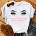 European And American Women's Clothing, Spring-summer White Fashion Eyelash Top T-shirt For Women_ecoleips.com