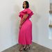plus Size Women's Elegant Ruffle Skirt Dress N8169 European American Style Versatile Clothing for Women_ecoleips.com