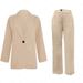 girl Girl European American Style Casual Women's Solid Color Sleeve Cardigan Jacket And Long Pants Two-Piece Suit Set_ecoleips.com