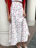Women's Clothing Floral Skirt Spring Temperament Elegant High Waist A Line Fishtail Cherry Print Skirt_ecoleips.com