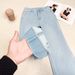 Light Blue Tencel Cotton Wide-brimmed Flared Jeans For Women, 2026 Spring, Stretchy High-waisted Slim-fit Bell-bottom_ecoleips.com