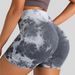 Women's Clothing Outdoor Fitness Sports Shorts Women's Peach Hip Three Quarter Pants Tie Dyed Yoga Pants High Elastic Tight Quick Drying Yoga Shorts_ecoleips.com