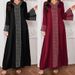 Women's Heavy Duty Rhinestone V Neck Long Dress Elegant Temperament Banquet Evening Gown Fashion plus Size Clothes_ecoleips.com