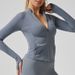 Women's Slim Fit Fleece Lined Fitness Jacket Long Sleeve Yoga Top For Autumn Pilates Training Sports Cardigan_ecoleips.com