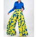 Women's Clothing New Loose Large Size Temperament Printed Shirt Top Wide Leg Pants Set_ecoleips.com