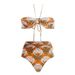Women's Clothing 3-Piece Bikini Swimsuit Set With Chiffon Long Skirt Retro Strappy Design Sexy Vacation Wear_ecoleips.com