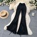 Women's High-Waisted Belted Wide-Leg Pants Korean Style Black Slimming Casual Floor-Length Spring Summer Fashionable Design_ecoleips.com
