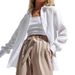 Long-Sleeved Cotton Crepe Shirt For Autumn Season, Comfortable And Loose-Fitting, Suitable As A Blouse Or Shawl_ecoleips.com