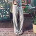 Soft Drappy Milk Silk Wide Leg Pants With Drawstring Waist, Loose Fit Lounge Trousers For Casual Chic Style_ecoleips.com