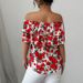 Aria Basics Aria Basics Cross-border Foreign Trade 2025 Summer European And American Vacation Style Off-Shoulder Short-Sleeve Shirt With_ecoleips.com