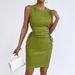 European And American Cross-border Women's Clothing Summer New Round-neck Sleeveless Slimming High-waisted Sexy_ecoleips.com