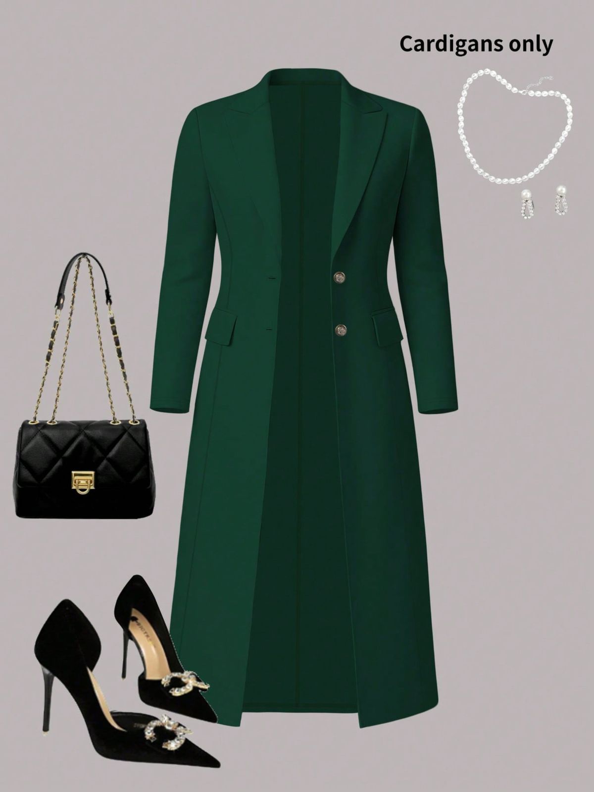 Women's Clothing Elegant Solid Color Long Sleeved Cardigan Top Autumn Winter New Coat_ecoleips.com